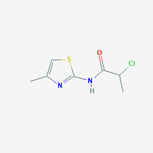 molecular formula C7H9ClN2OS B3168406 2-Chloro-N-(4-methyl-1,3-thiazol-2-yl)propanamide CAS No. 928712-82-7