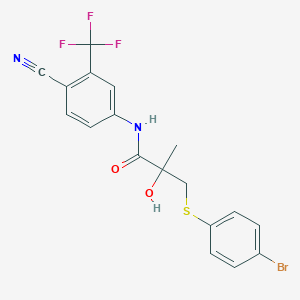 molecular formula C18H14BrF3N2O2S B3168419 N-(4-Cyano-3-trifluoromethylphenyl) 3-(4-bromophenyl)thio-2-hydroxy-2-methylpropanamide CAS No. 929029-32-3