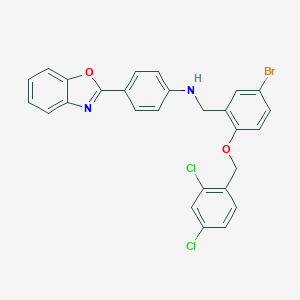 molecular formula C27H19BrCl2N2O2 B316842 N-[4-(1,3-benzoxazol-2-yl)phenyl]-N-{5-bromo-2-[(2,4-dichlorobenzyl)oxy]benzyl}amine 