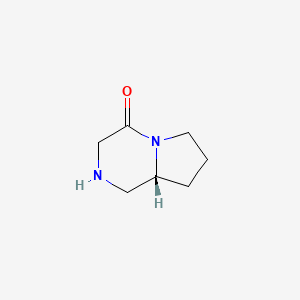 molecular formula C7H12N2O B3168424 (r)-六氢-吡咯并[1,2-a]吡嗪-4-酮 CAS No. 929047-07-4