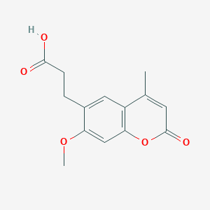 molecular formula C14H14O5 B3168451 3-(7-methoxy-4-methyl-2-oxo-2H-chromen-6-yl)propanoic acid CAS No. 929339-05-9