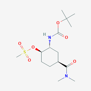 molecular formula C15H28N2O6S B3168463 (1R,2R,4S)-2-[(tert-Butoxycarbonyl)amino]-4-[(dimethylamino)carbonyl]cyclohexyl methanesulfonate CAS No. 929693-31-2
