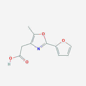 molecular formula C10H9NO4 B3168490 2-[2-(Furan-2-yl)-5-methyl-1,3-oxazol-4-yl]acetic acid CAS No. 929972-73-6