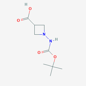 molecular formula C9H16N2O4 B3168494 1-((tert-Butoxycarbonyl)amino)azetidine-3-carboxylic acid CAS No. 929973-07-9