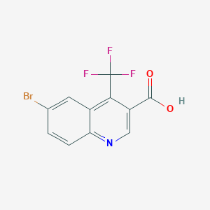 molecular formula C11H5BrF3NO2 B3168504 6-Bromo-4-(trifluoromethyl)quinoline-3-carboxylic acid CAS No. 929974-02-7