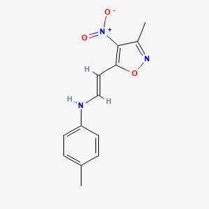 4-methyl-N-[(E)-2-(3-methyl-4-nitro-1,2-oxazol-5-yl)ethenyl]aniline