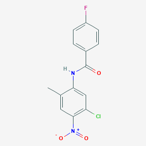 molecular formula C14H10ClFN2O3 B316853 N-(5-chloro-2-methyl-4-nitrophenyl)-4-fluorobenzamide 