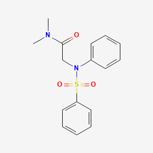 molecular formula C16H18N2O3S B3168541 2-[N-(benzenesulfonyl)anilino]-N,N-dimethylacetamide CAS No. 93019-80-8