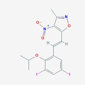 molecular formula C15H14I2N2O4 B316856 5-[2-(3,5-Diiodo-2-isopropoxyphenyl)vinyl]-4-nitro-3-methylisoxazole 