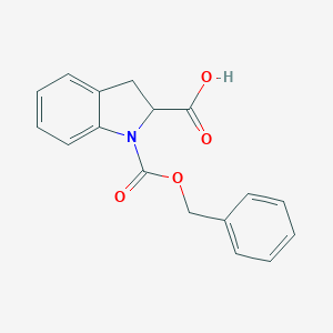 molecular formula C17H15NO4 B031686 1-[(Benzyloxy)carbonyl]-2-indolinecarboxylic acid CAS No. 117483-89-3