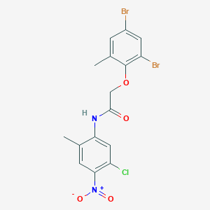 molecular formula C16H13Br2ClN2O4 B316860 N-(5-chloro-2-methyl-4-nitrophenyl)-2-(2,4-dibromo-6-methylphenoxy)acetamide 