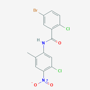 molecular formula C14H9BrCl2N2O3 B316862 5-bromo-2-chloro-N-(5-chloro-2-methyl-4-nitrophenyl)benzamide 