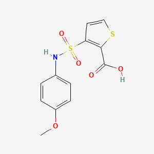 molecular formula C12H11NO5S2 B3168625 3-[(4-Methoxyphenyl)sulfamoyl]thiophene-2-carboxylic acid CAS No. 931744-67-1