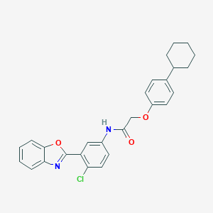molecular formula C27H25ClN2O3 B316864 N-[3-(1,3-benzoxazol-2-yl)-4-chlorophenyl]-2-(4-cyclohexylphenoxy)acetamide 