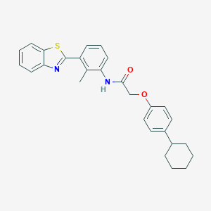 molecular formula C28H28N2O2S B316865 N-[3-(1,3-benzothiazol-2-yl)-2-methylphenyl]-2-(4-cyclohexylphenoxy)acetamide 