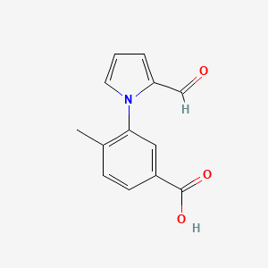 molecular formula C13H11NO3 B3168715 3-(2-甲酰-1H-吡咯-1-基)-4-甲基苯甲酸 CAS No. 932276-14-7