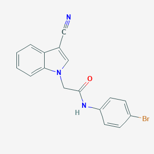 molecular formula C17H12BrN3O B316874 N-(4-bromophenyl)-2-(3-cyano-1H-indol-1-yl)acetamide 