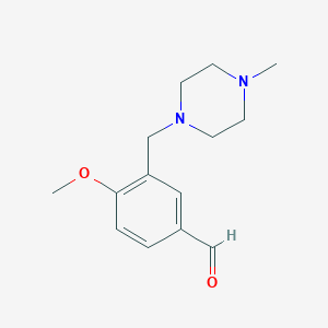 molecular formula C14H20N2O2 B3168749 4-Methoxy-3-[(4-methylpiperazin-1-yl)methyl]benzaldehyde CAS No. 932893-60-2