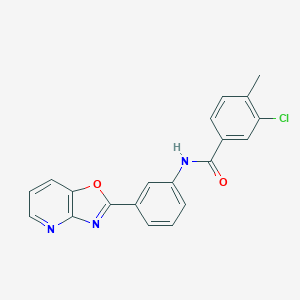 molecular formula C20H14ClN3O2 B316875 3-chloro-4-methyl-N-(3-[1,3]oxazolo[4,5-b]pyridin-2-ylphenyl)benzamide 