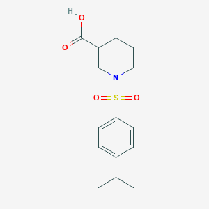 molecular formula C15H21NO4S B3168783 1-{[4-(丙-2-基)苯基]磺酰基}哌啶-3-羧酸 CAS No. 932976-67-5