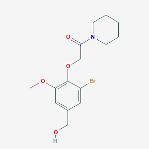 molecular formula C15H20BrNO4 B316885 2-(2-Bromo-4-hydroxymethyl-6-methoxy-phenoxy)-1-piperidin-1-yl-ethanone 