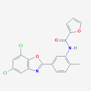 molecular formula C19H12Cl2N2O3 B316893 N-[5-(5,7-dichloro-1,3-benzoxazol-2-yl)-2-methylphenyl]furan-2-carboxamide 
