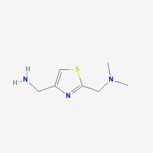 molecular formula C7H13N3S B3168943 [2-[(Dimethylamino)methyl]-1,3-thiazol-4-yl]methanamine CAS No. 933712-12-0