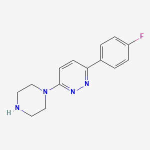 molecular formula C14H15FN4 B3168967 3-(4-Fluorophenyl)-6-piperazin-1-ylpyridazine CAS No. 933725-19-0