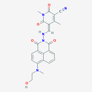 molecular formula C24H21N5O5 B316899 (5Z)-5-[[[6-[2-hydroxyethyl(methyl)amino]-1,3-dioxobenzo[de]isoquinolin-2-yl]amino]methylidene]-1,4-dimethyl-2,6-dioxopyridine-3-carbonitrile 