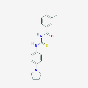 molecular formula C20H23N3OS B316926 3,4-dimethyl-N-{[4-(pyrrolidin-1-yl)phenyl]carbamothioyl}benzamide 