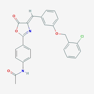 N-[4-[(4Z)-4-[[3-[(2-chlorophenyl)methoxy]phenyl]methylidene]-5-oxo-1,3-oxazol-2-yl]phenyl]acetamide