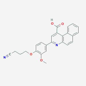molecular formula C25H20N2O4 B316929 3-[4-(3-Cyanopropoxy)-3-methoxyphenyl]benzo[f]quinoline-1-carboxylic acid 