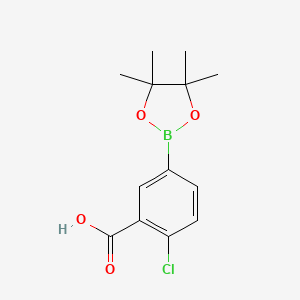 molecular formula C13H16BClO4 B3169301 2-Chloro-5-(4,4,5,5-tetramethyl-1,3,2-dioxaborolan-2-yl)benzoic acid CAS No. 936728-21-1