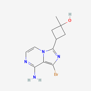 molecular formula C11H13BrN4O B3169321 cis-3-(8-Amino-1-bromoimidazo[1,5-a]pyrazin-3-yl)-1-methylcyclobutanol CAS No. 936901-75-6
