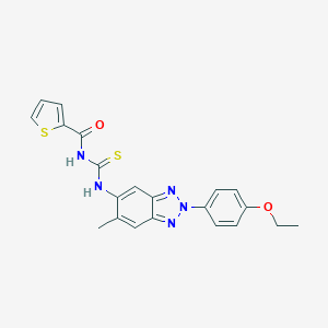 N-{[2-(4-ethoxyphenyl)-6-methyl-2H-benzotriazol-5-yl]carbamothioyl}thiophene-2-carboxamide