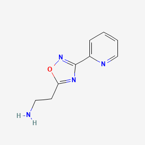 molecular formula C9H10N4O B3169337 2-[3-(吡啶-2-基)-1,2,4-恶二唑-5-基]乙胺 CAS No. 936940-28-2