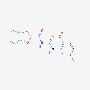 molecular formula C18H16N2O3S B316937 N-[(2-hydroxy-4,5-dimethylphenyl)carbamothioyl]-1-benzofuran-2-carboxamide 