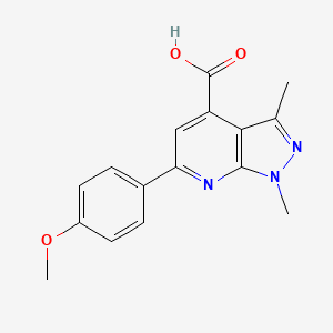 molecular formula C16H15N3O3 B3169462 6-(4-methoxyphenyl)-1,3-dimethyl-1H-pyrazolo[3,4-b]pyridine-4-carboxylic acid CAS No. 937598-82-8
