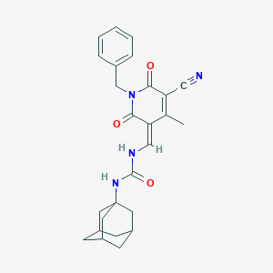 molecular formula C26H28N4O3 B316947 1-(1-adamantyl)-3-[(Z)-(1-benzyl-5-cyano-4-methyl-2,6-dioxopyridin-3-ylidene)methyl]urea 
