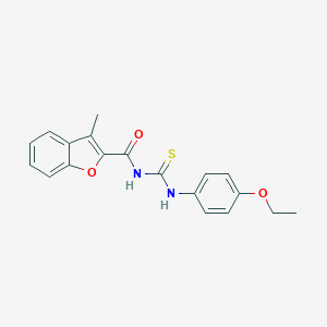 molecular formula C19H18N2O3S B316951 N-[(4-ethoxyphenyl)carbamothioyl]-3-methyl-1-benzofuran-2-carboxamide 