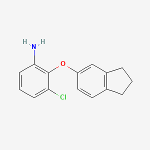 molecular formula C15H14ClNO B3169519 3-Chloro-2-(2,3-dihydro-1H-inden-5-yloxy)aniline CAS No. 937604-69-8