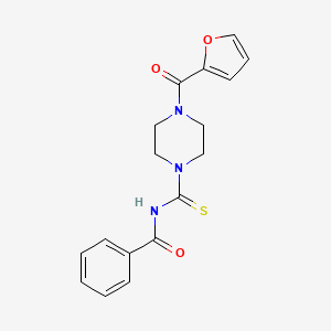 molecular formula C17H17N3O3S B3169529 N-[4-(furan-2-carbonyl)piperazine-1-carbothioyl]benzamide CAS No. 937605-10-2