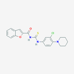 N-{[3-chloro-4-(piperidin-1-yl)phenyl]carbamothioyl}-1-benzofuran-2-carboxamide