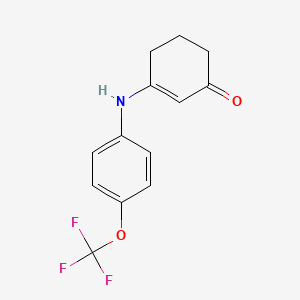 3-{[4-(Trifluoromethoxy)phenyl]amino}cyclohex-2-en-1-one