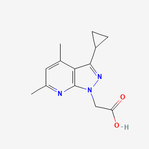 molecular formula C13H15N3O2 B3169567 (3-cyclopropyl-4,6-dimethyl-1H-pyrazolo[3,4-b]pyridin-1-yl)acetic acid CAS No. 937605-66-8