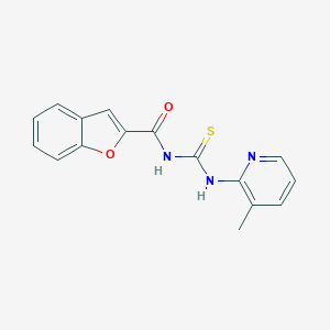 molecular formula C16H13N3O2S B316957 N-[(3-methylpyridin-2-yl)carbamothioyl]-1-benzofuran-2-carboxamide 