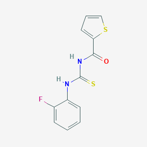 molecular formula C12H9FN2OS2 B316958 N-[(2-fluorophenyl)carbamothioyl]thiophene-2-carboxamide 