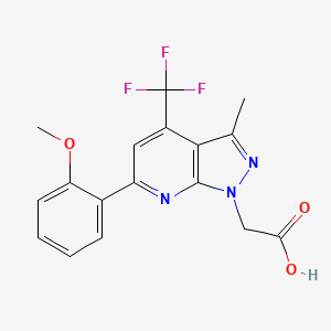 molecular formula C17H14F3N3O3 B3169585 [6-(2-methoxyphenyl)-3-methyl-4-(trifluoromethyl)-1H-pyrazolo[3,4-b]pyridin-1-yl]acetic acid CAS No. 937605-90-8