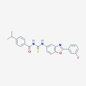 molecular formula C24H20FN3O2S B316963 N-[2-(3-fluorophenyl)-1,3-benzoxazol-5-yl]-N'-(4-isopropylbenzoyl)thiourea 