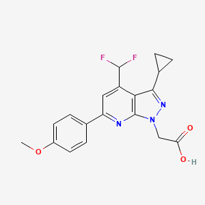 molecular formula C19H17F2N3O3 B3169633 2-(3-Cyclopropyl-4-(difluoromethyl)-6-(4-methoxyphenyl)-1H-pyrazolo[3,4-b]pyridin-1-yl)acetic acid CAS No. 937607-32-4